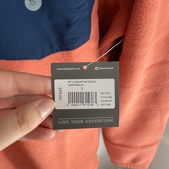 Eddie Bauer Contrast Pocket Henley Pullover (Tall) - Picture 4 of 8